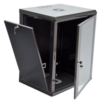 Шафа акрилове скло, чорна 15U 600х500