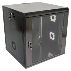 Шафа акрілове скло, чорна 19"12U, 600х500х640 мм