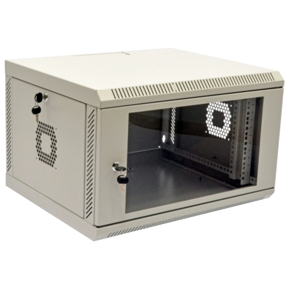 Шафа 19" 6U, 600х500х373 мм акрилове скло сіра