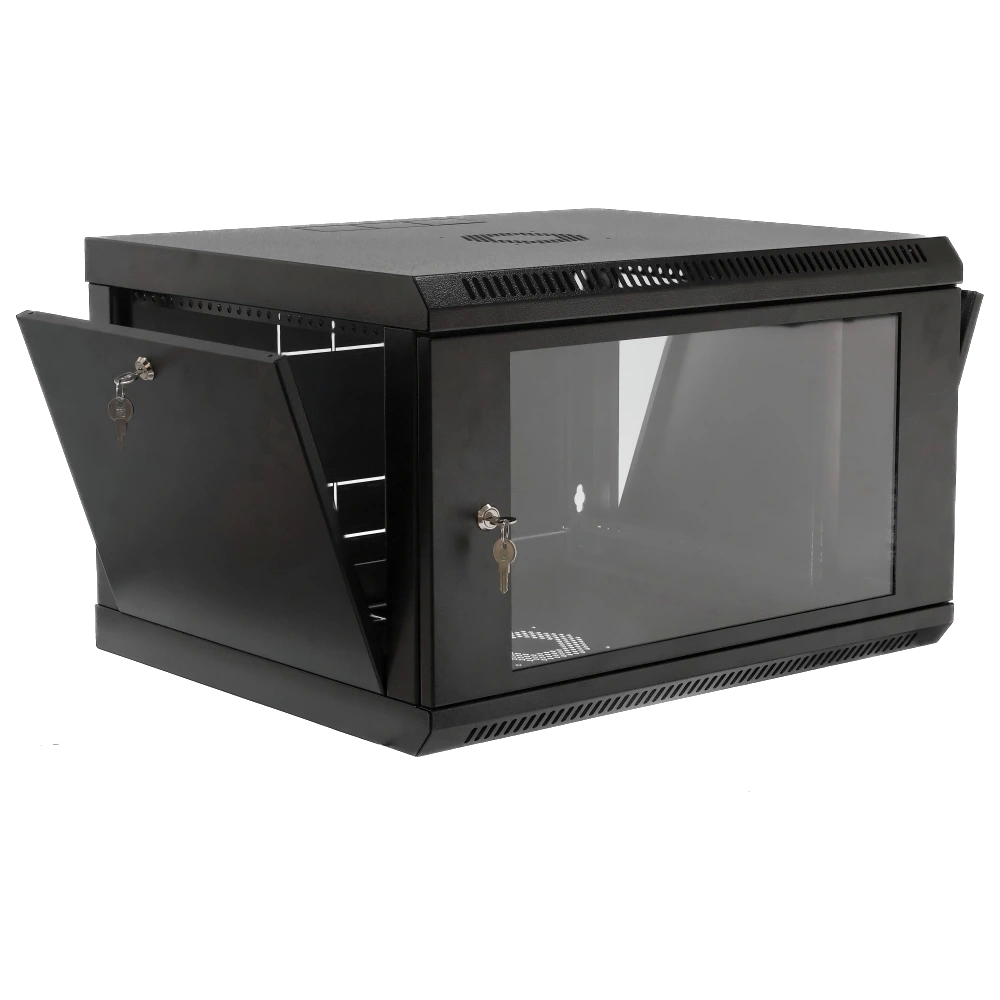 Шафа 19" 6U, 600x500x373мм акрилове скло, чорна