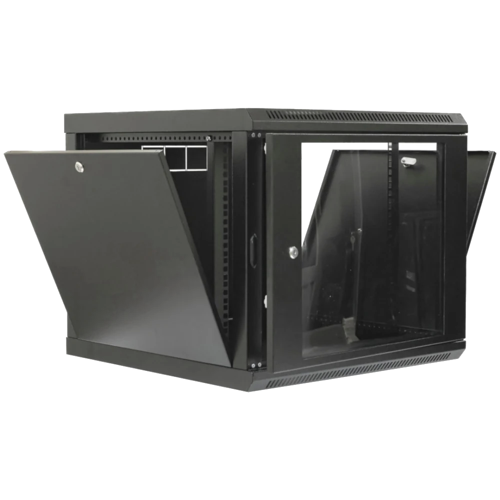 Шафа 19" 9U 600x500x507мм акрилове скло чорна