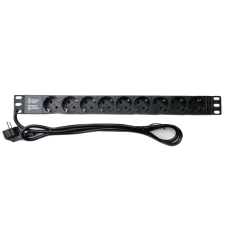 Подовжувач 1U 19" 220В на 9 розеток без вимикача Подовжувач 1U 19" 220В на 9 розеток без вимикача