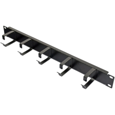 Кабельний організатор 1U з 5 металевими кільцями, чорний Кабельний організатор 1U з 5 металевими кільцями, чорний