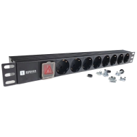Блок 8 розеток 220в 19 1U з вимикачем без кабелю