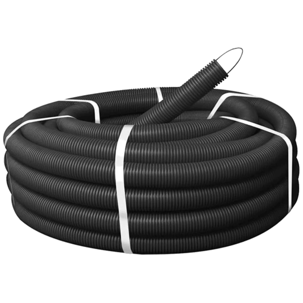 Труба гофрована 750Н 25/19мм бухта 100м гнучка з протяжкою негорюча UF-стійка