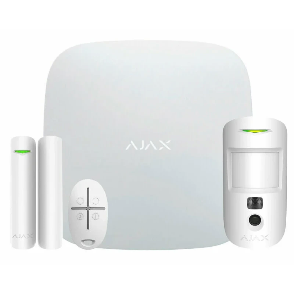 Комплект охоронної сигналізації з LTE Ajax StarterKit Cam Plus (8EU) UA white