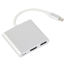 Адаптер-перехідник Cablexpert A-CM-HDMIF-02-SV USB-C на HDMI/USB 3.0/USB-C Адаптер-перехідник Cablexpert A-CM-HDMIF-02-SV USB-C на HDMI/USB 3.0/USB-C