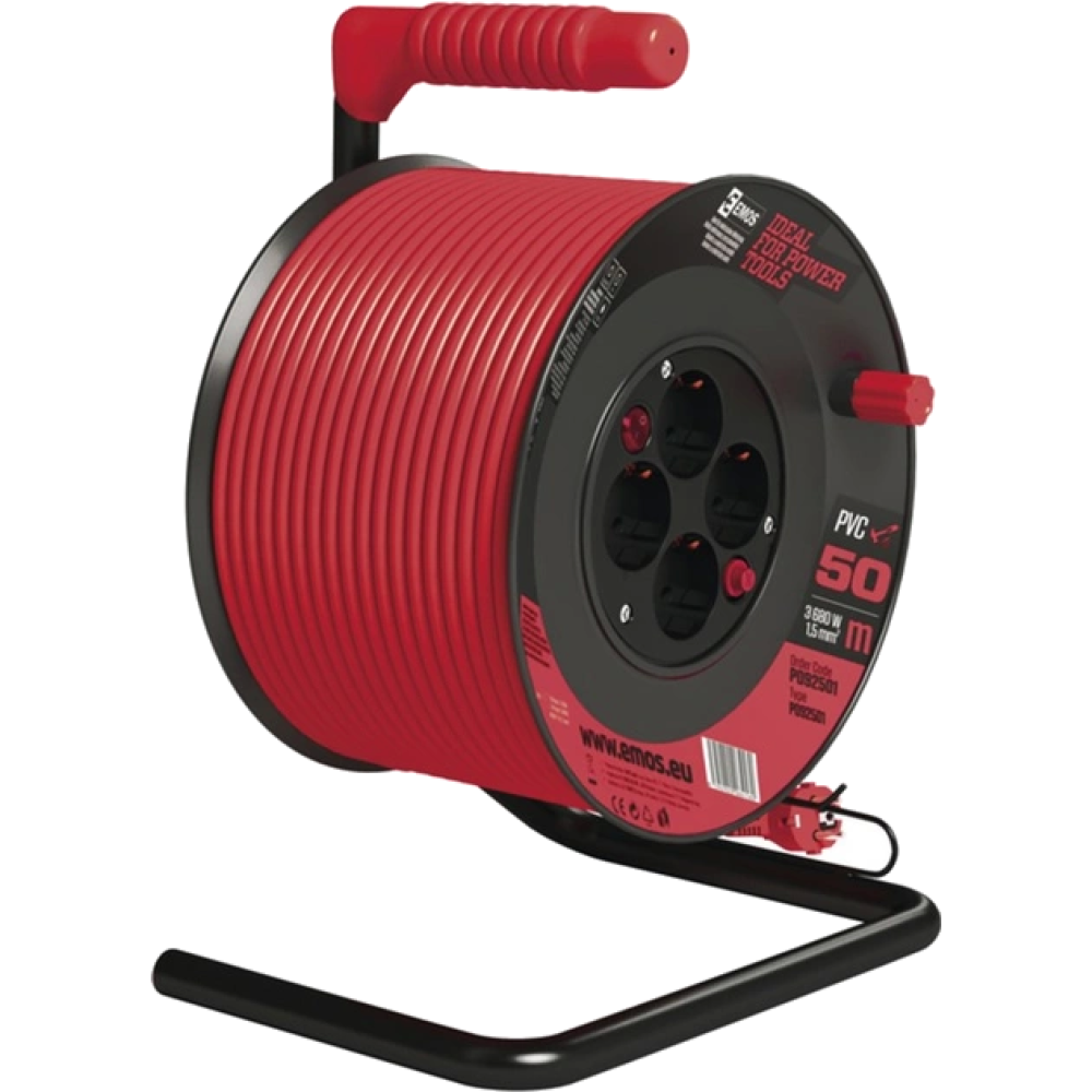 Мережевий подовжувач EMOS P092501 50м на котушці Мережевий подовжувач EMOS P092501 50м на котушці