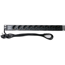 Подовжувач на 9 розеток без вимикача 220В 1U 19" EServer Подовжувач на 9 розеток без вимикача 220В 1U 19" EServer