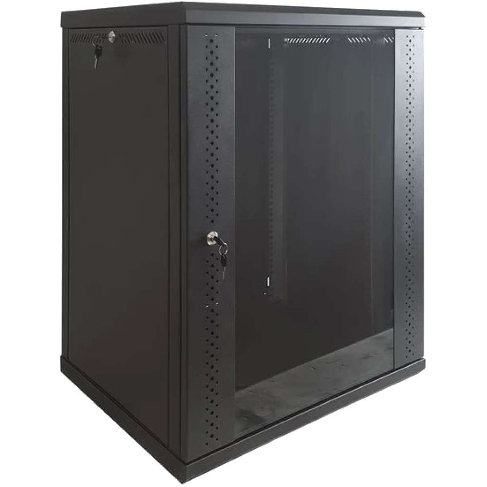 Шафа EServer 12U 600х350х637 скло, чорна Шафа EServer 12U 600х350х637 скло, чорна