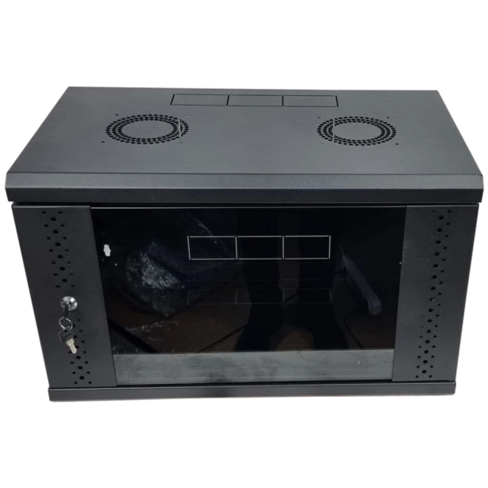 Шафа EServer 6U 600х500х370 скло, чорна Шафа EServer 6U 600х500х370 скло, чорна