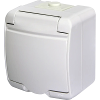 Розетка 1-на з з/к Schuko RHE-1s (біла/біла кришка, IP54) ETI 4668015 Hermetics