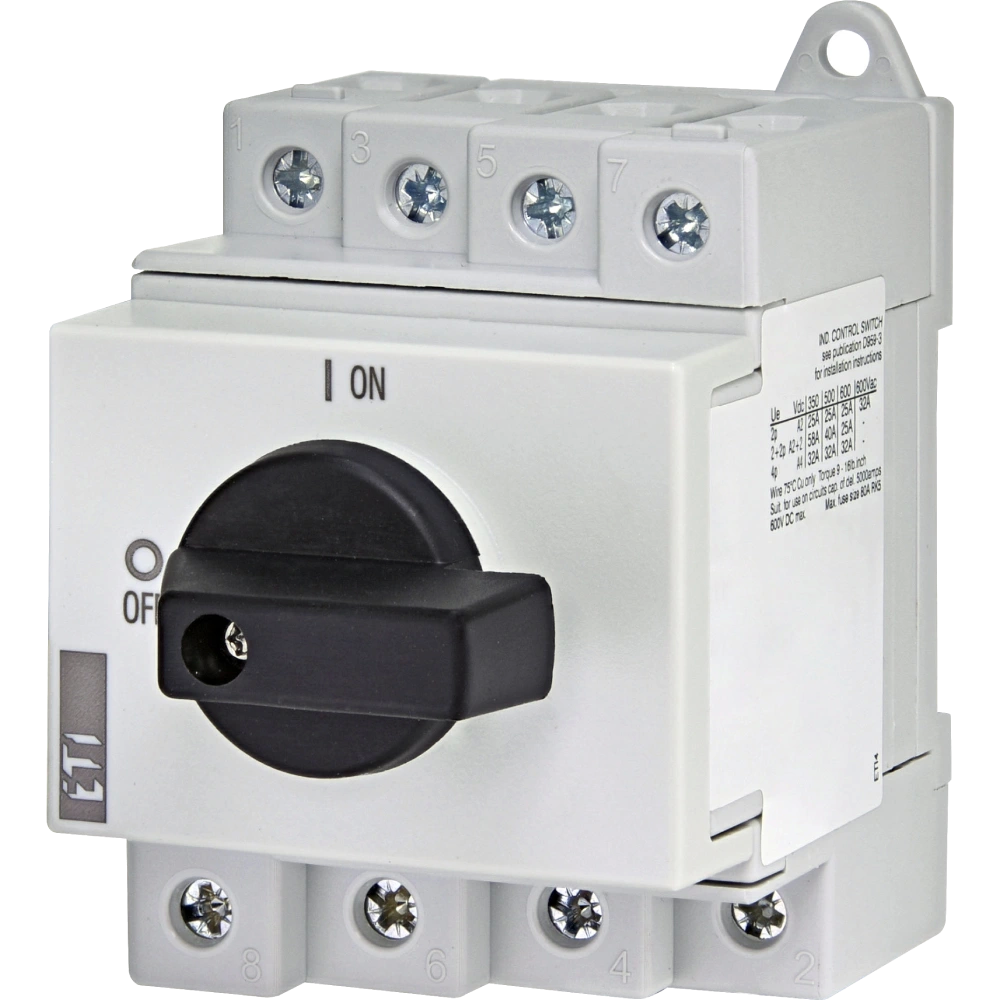 Роз'єднувач запобіжників PV ETI LS32 SMA A4 4р "1-0" 32A 1000V DC Роз'єднувач запобіжників PV ETI LS32 SMA A4 4р "1-0" 32A 1000V DC