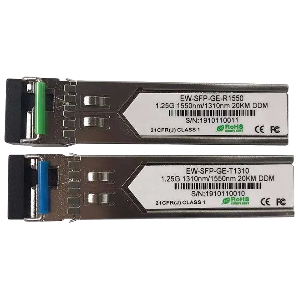Модуль SFP (комплект 2шт) Ewind EW-SFP-GE-T1310 / EW-SFP-GE-R1550 1.25G, Single-mode single Fiber, 20km,  LC connector, Tx1310/Rx1550nm : 1310nm is transmitter，1550nm is receiver