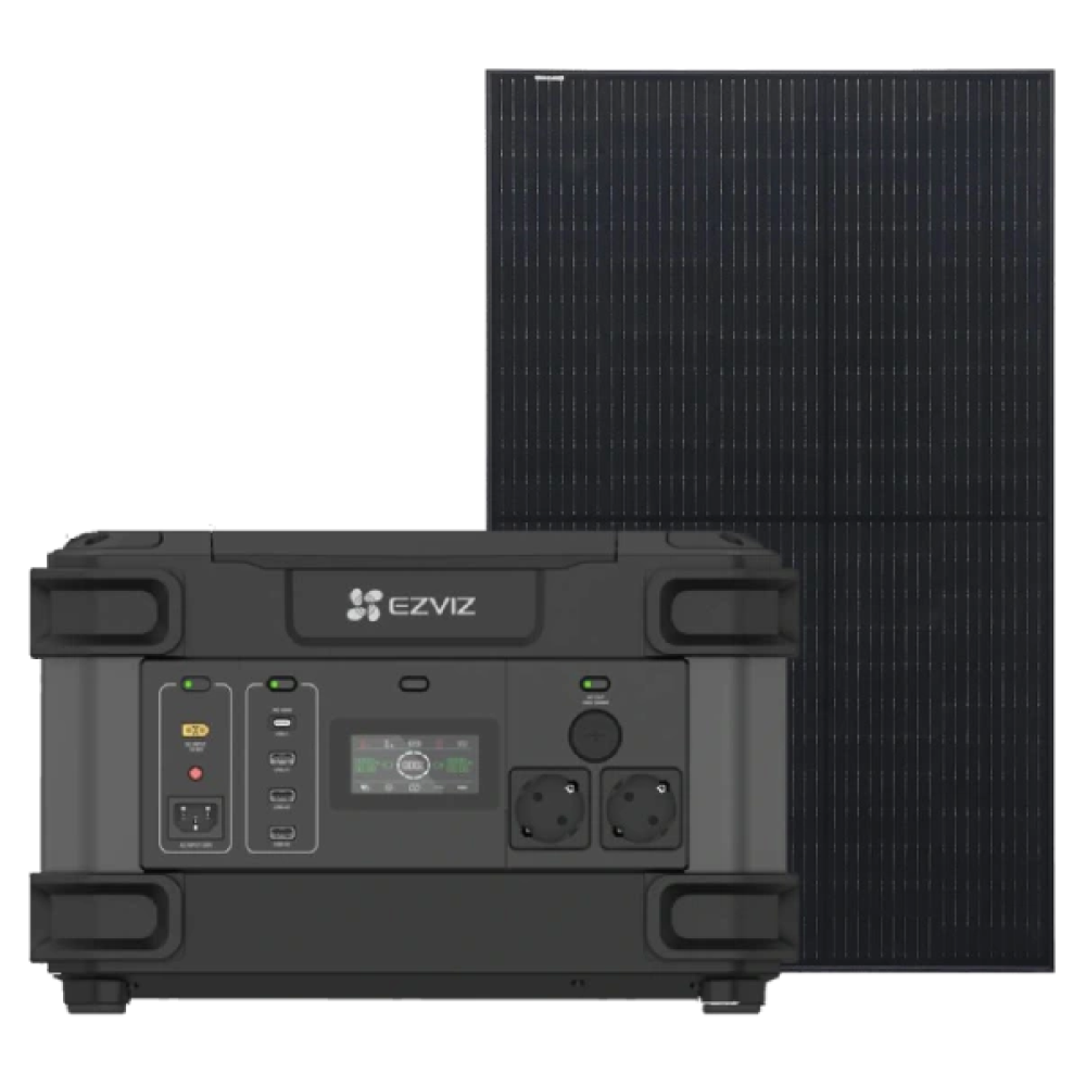 Система автономного живлення однофазна Ezviz CS-PS1300 (CN066)(FR) + Risen Solar RSM40-8-400MB Full Black