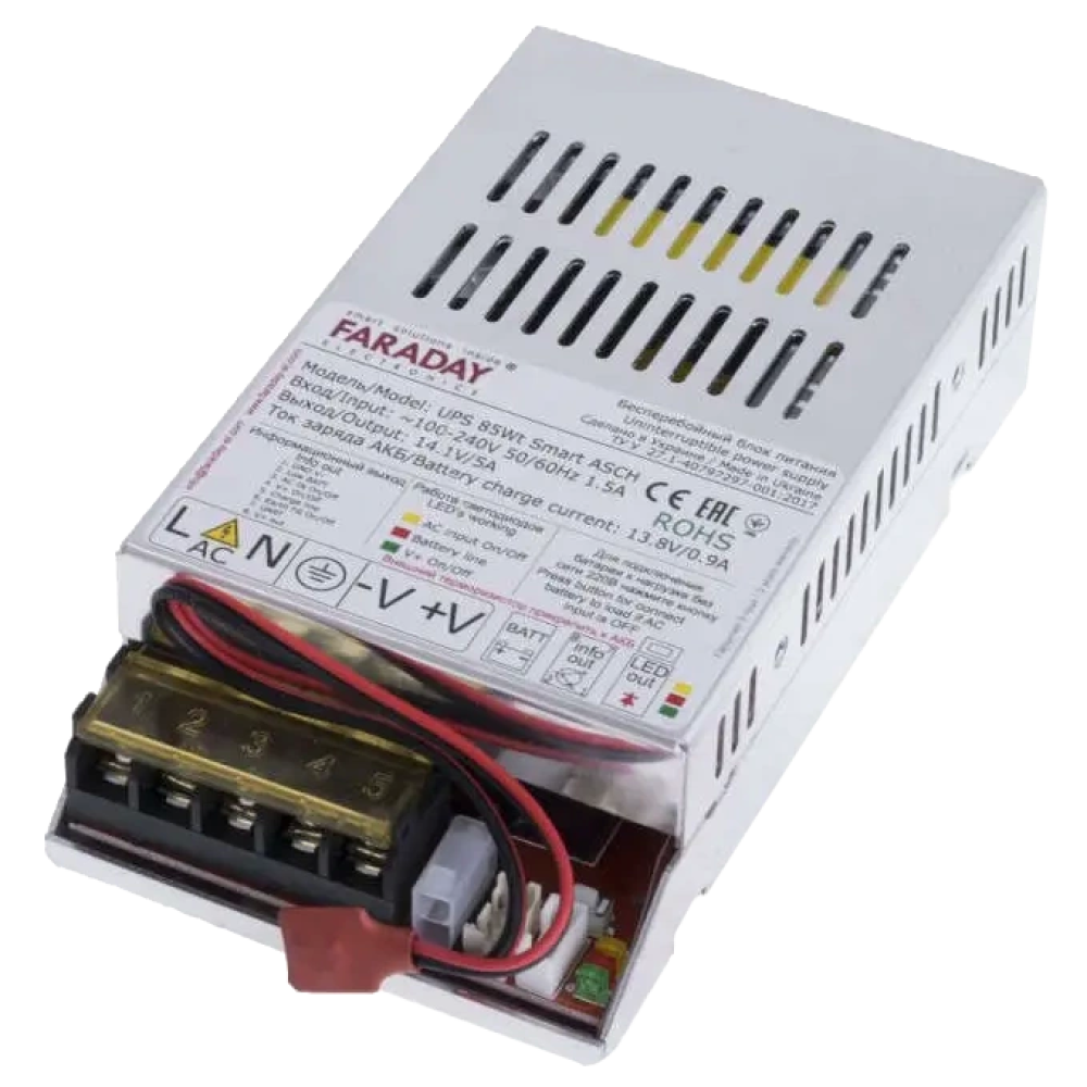 Безперебійний блок живлення 12-18 А●год Faraday Electronics 85W UPS Smart ASCH ALU