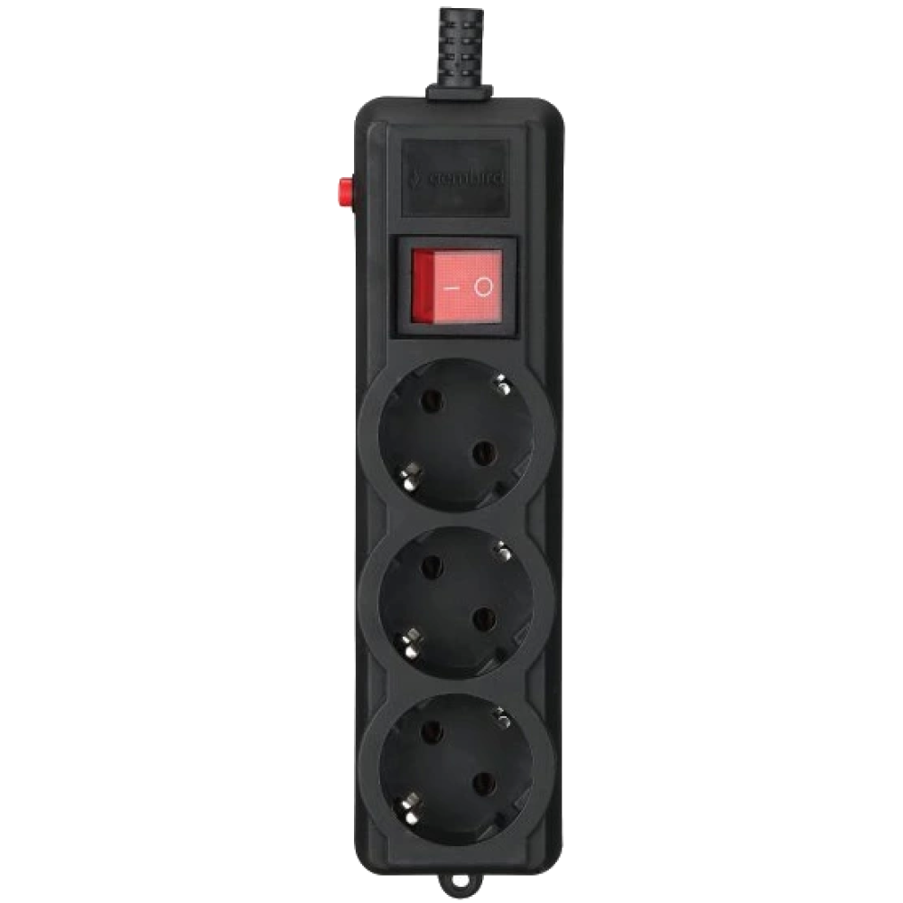 Мережевий фільтр 1.8 м кабель 3 розеток Gembird SPG3-G-6B-PRO Мережевий фільтр 1.8 м кабель 3 розеток Gembird SPG3-G-6B-PRO