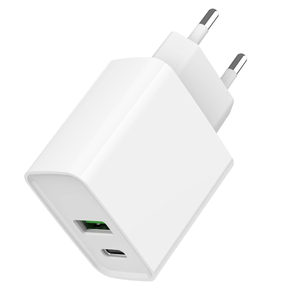Мережевий зарядний пристрій Gembird TA-UC-PDQC20-01-W 1 USB-A + 1 Type-C (PD20Вт + QC3.0 18Вт)