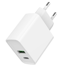 Мережевий зарядний пристрій Gembird TA-UC-PDQC20-01-W 1 USB-A + 1 Type-C (PD20Вт + QC3.0 18Вт)
