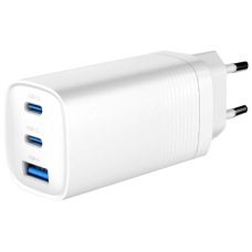Мережевий зарядний пристрій Gembird TA-UC-PDQC65-01-W 1xUSB-A (QC3.0 27W)+2xType-C (PD 65W)