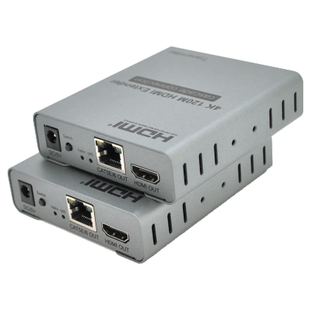 Одноканальний активний подовжувач HDMI по UTP кабелю з управлінням до 120м