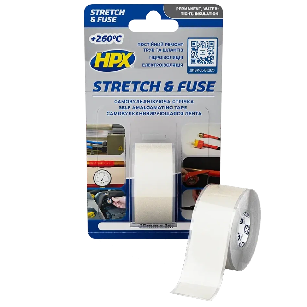 Стрічка силіконова вулканізуюча HPX SI2503 Stretch&Fuse 25мм х 3м Стрічка силіконова вулканізуюча HPX SI2503 Stretch&Fuse 25мм х 3м