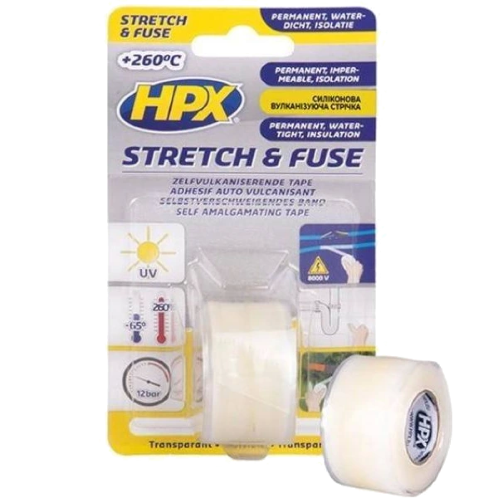 Стрічка силіконова вулканізуюча HPX SI2580 Stretch&Fuse 25мм х 1.8м Стрічка силіконова вулканізуюча HPX SI2580 Stretch&Fuse 25мм х 1.8м