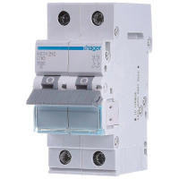 Автоматичний вимикач 2P 6kA C-10A 2M Hager MCN210