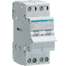 Перемикач I-0-II з загальним виходом зверху, 2-пол., 40А/230В Hager SFT240 Перемикач I-0-II з загальним виходом зверху, 2-пол., 40А/230В Hager SFT240