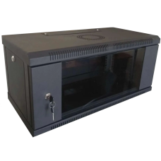 Шафа коммутаційна настінна розбірна чорна Hypernet WMNC-4U-FLAT-AC-BLACK 4U 600x450