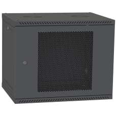 Шафа телекомунікаційна двері перфорація (чорна) IPCOM 12U 600x600