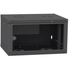 Шафа телекомунікаційна двері скло (чорна) IPCOM 4U 600x450