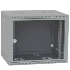 Шафа телекомунікаційна двері скло (сіра) IPCOM 9U 600x600