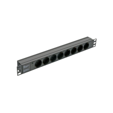 Блок 19" на 8 роз. нім. станд., 10А, з індикат., без шнура, чорний, 1U, Kingda Kingda KD-GER(16)N1008WKPB19A-C14 Блок 19" на 8 роз. нім. станд., 10А, з індикат., без шнура, чорний, 1U, Kingda Kingda KD-GER(16)N1008WKPB19A-C14