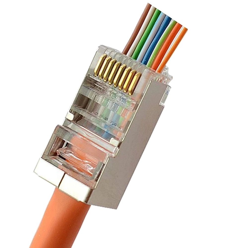 Конектор з наскрізними отворами Kingda RJ45 STP кат. 5e Конектор з наскрізними отворами Kingda RJ45 STP кат. 5e