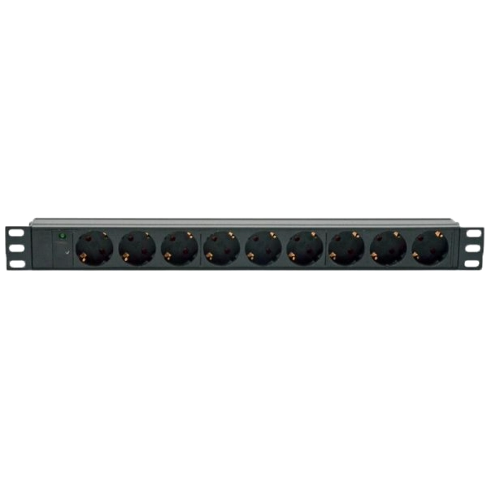 на 9 роз. нім. станд., 10А, з індикат., без шнура, чорний, 1U Kingda блок 19" на 9 роз. нім. станд., 10А, з індикат., без шнура, чорний, 1U Kingda блок 19"