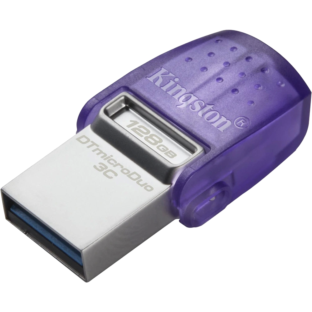 Накопичувач Kingston 128GB USB 3.2 Type-A Gen1 + Type-C DT microDuo 3C R200MB/s