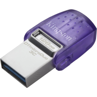 Накопичувач Kingston 128GB USB 3.2 Type-A Gen1 + Type-C DT microDuo 3C R200MB/s