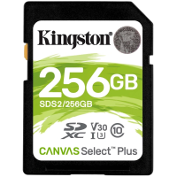 Карта пам'яті SDXC Kingston Canvas Select Plus 256Гб 100R C10 UHS-I U3 V30