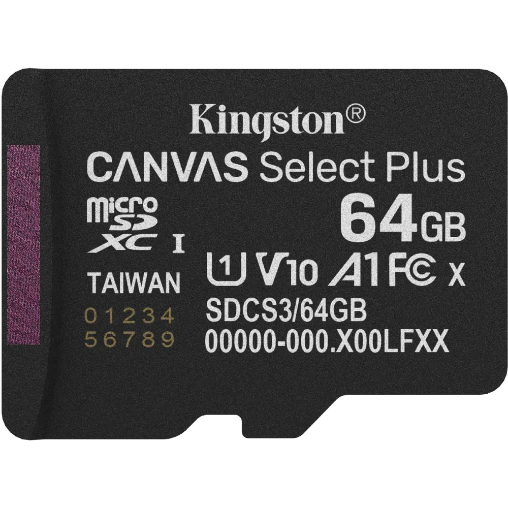 Карта пам'яті Kingston microSD64GB C10 UHS-I A1 V10 R100MB/s