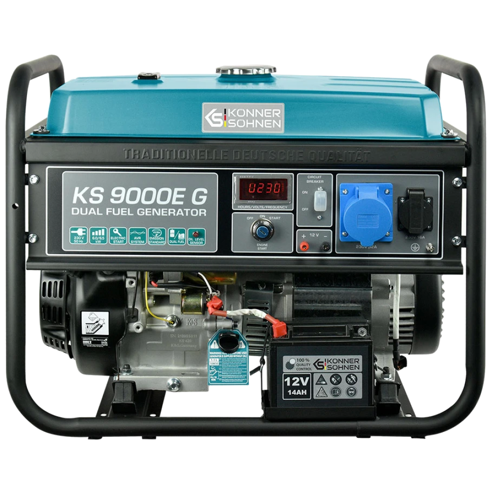 Генератор газо-бензиновий 230В 6.5кВт електростартер Konner&Sohnen KS 9000E G