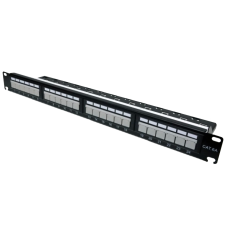 Патч-панель 19" 24xRJ-45 UTP, кат. 6a, із заднім організатором з пластиковими шторками, LW L&W ELECTRONICAL LW-PP74