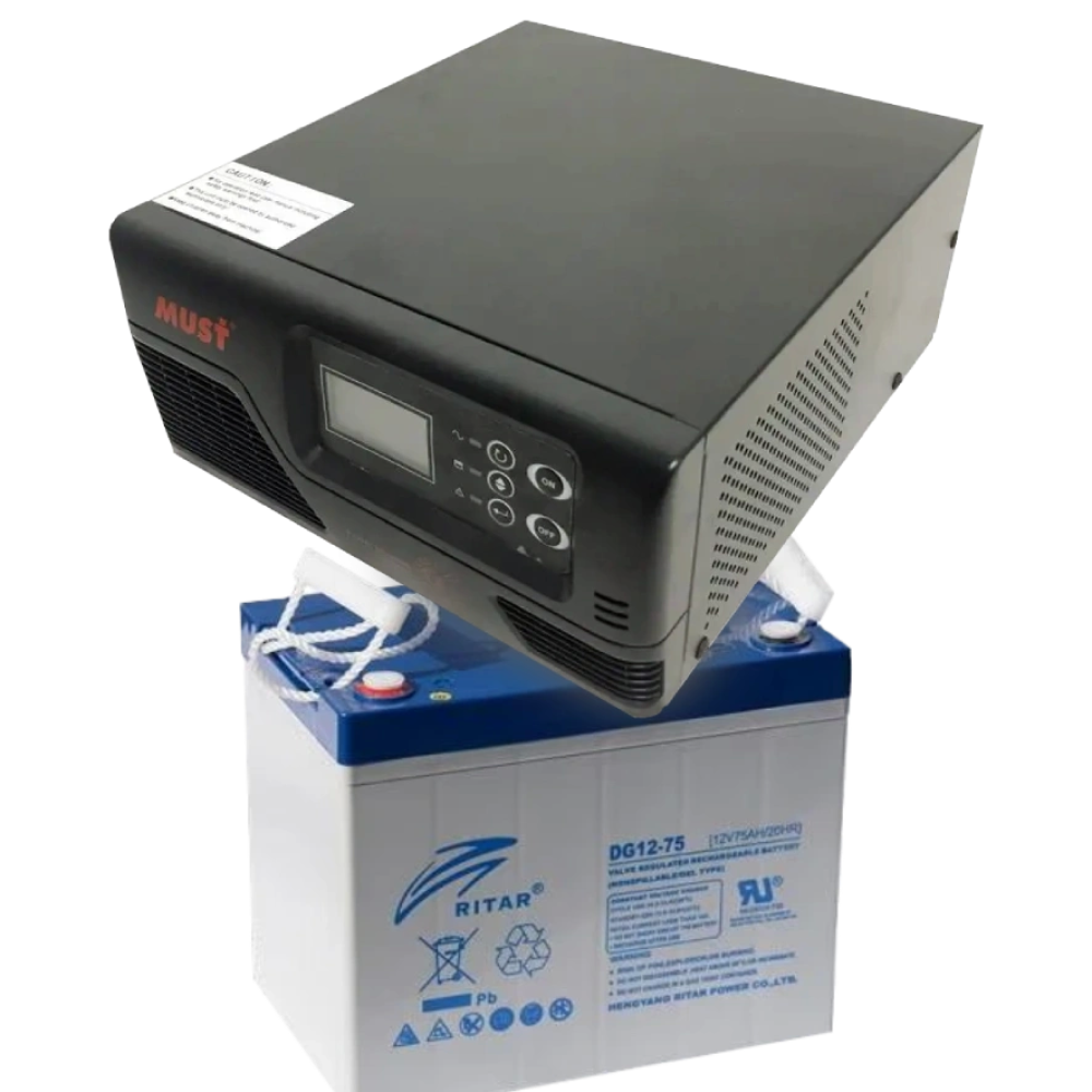 Комплект ДБЖ + АКБ MUST EP20-R1000W + 12V 75Ah DG12-75 Комплект ДБЖ + АКБ MUST EP20-R1000W + 12V 75Ah DG12-75