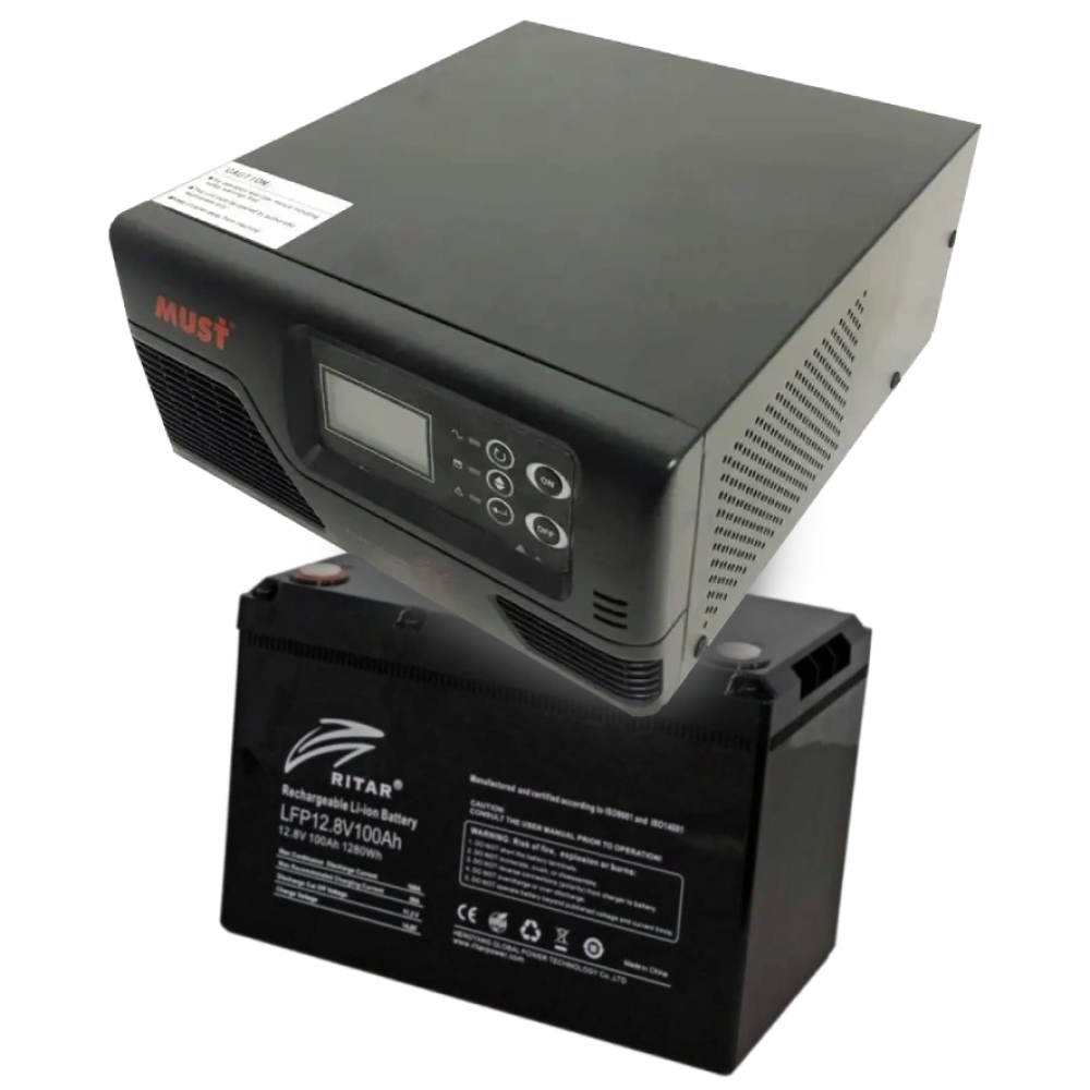Комплект ДБЖ + АКБ MUST EP20-R1000W + LFP12.8V100AH G24 Комплект ДБЖ + АКБ MUST EP20-R1000W + LFP12.8V100AH G24