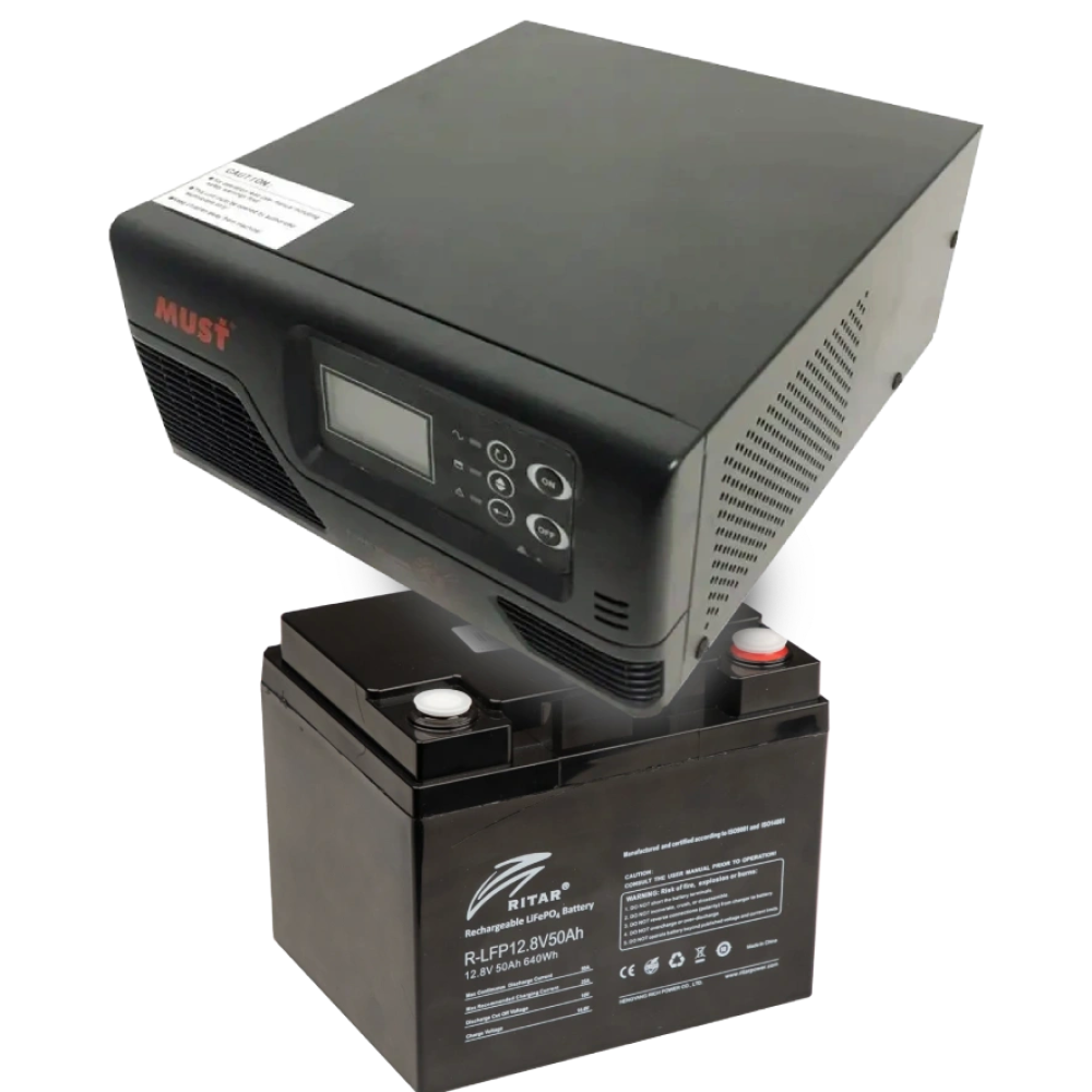 Комплект ДБЖ + АКБ MUST EP20-R600W + R-LFP12.8V50AH Комплект ДБЖ + АКБ MUST EP20-R600W + R-LFP12.8V50AH
