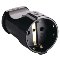 Штепсельне гніздо з заземленням чорне Makel 10053