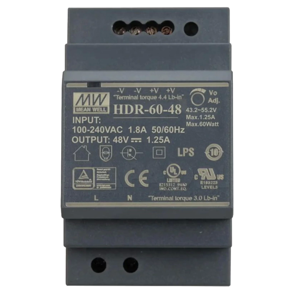 Блок живлення для монтажа на DIN рейку Mean Well HDR-60-48 48B 1,25А