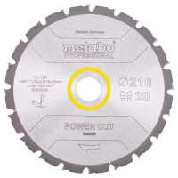 Пильний диск 216x30, Z20 WZ 5° neg. Metabo "power cut wood - professional" (628230000)
