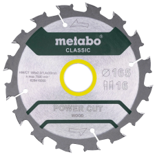 Пильний диск 165x30, Z16 WZ 5° /B Metabo "power cut wood - professional" (628416000)