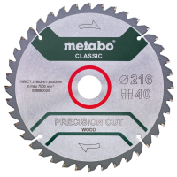 Пильний диск 216x30, Z40 WZ 5°neg. Metabo "precision cut wood - classic" (628060000)